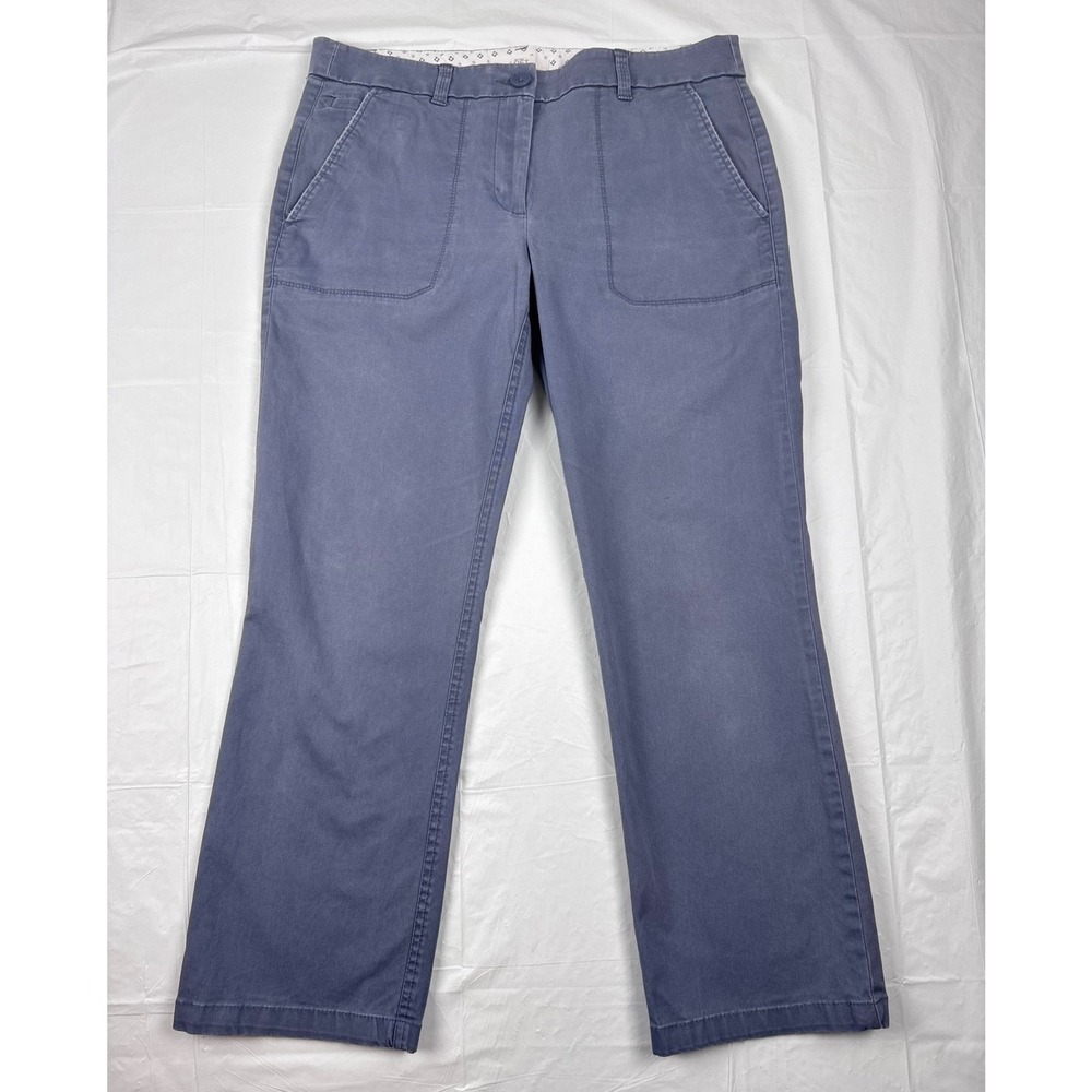 Ann Taylor LOFT Womens Blue Straight Leg Utility Patch Pocket Pants Size 6